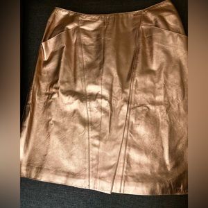 Authentic Rose Gold leather Chanel skirt